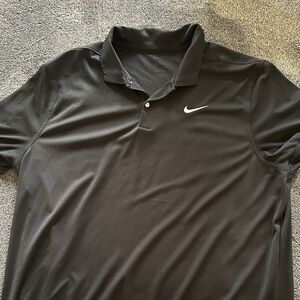 Nike Black Polo Shirt with White Swoosh